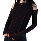 Dark Grunge Patchwork Gothic Cropped Top